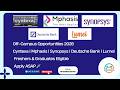 Mega Off Campus Hiring 🚀 | Cyntexa, Mphasis, Synopsys, Deutsche Bank, Lumel Hiring | Freshers Job 💼