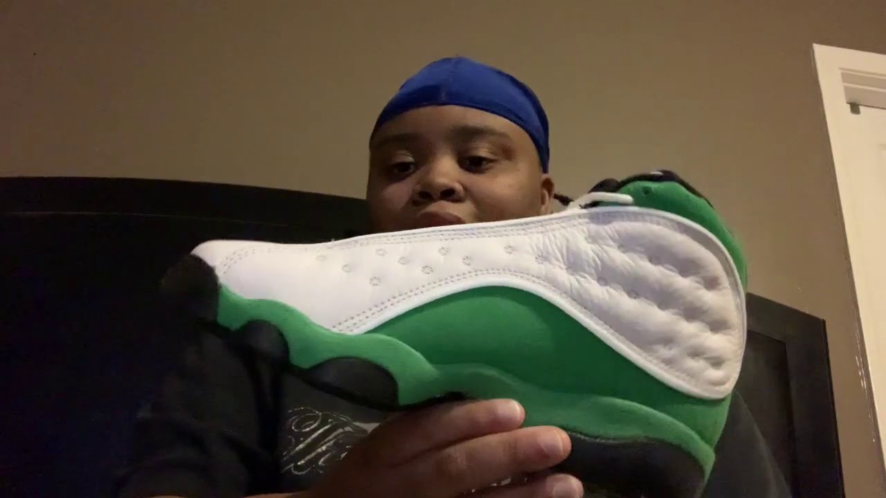 white and green retro 13