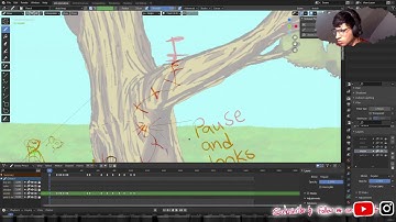 animating squirrel part 3 out of 3 in Blender Grease pencil