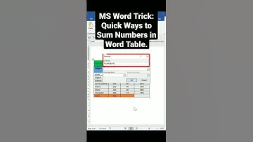MS Word Trick: Quick Ways to Sum Numbers in Word Table