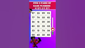 🔢 Spot the 3 Matching Number Pairs!  3쌍의 숫자를 찾을 수 있나요?