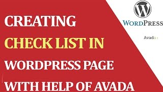 Full How can we create CHECK LIST in Avada theme  Update