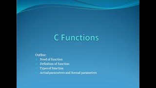Functions in C programming part 1(PPS)