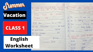 Class 1 English worksheet | English Summer vacation worksheet Class 1 |  @SomnaKidsWorld