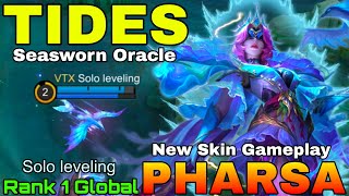 Seasworn Oracle Pharsa New TIDES Skin Gameplay - Top Global Pharsa by Solo leveling - Mobile Legends