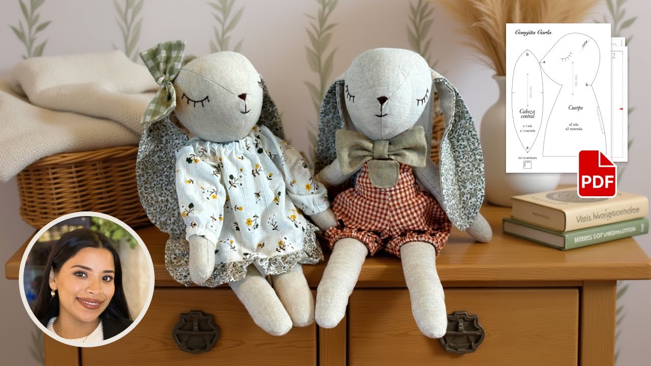Confecciona una tierna conejita y su vestido 🐰 (Patrón en descripción)