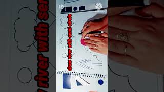 Use of geometrical shapes/ scenery drawing with geometrical shapes