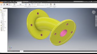 Codo 45 con BRIDAS en INVENTOR 2019