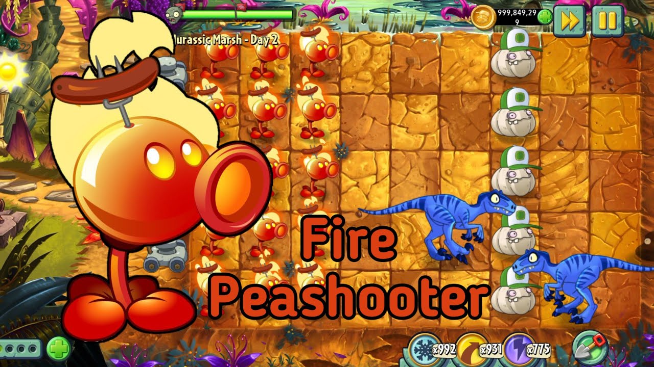 Max Level Fire PLANT VS ZOMBIE 2 INDONESIA Mod GAMEPLAY - Max Level FIRE PEASHOOTER ...