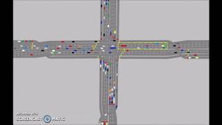 Simulation of 8x8 Traffic intersection.