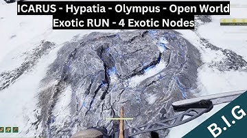 Icarus Exotics RUN - Extracting 4 Deposits and Meteor Shower - Hypatia Olympus Open World