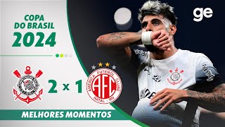 CORINTHIANS 2 X 1 AMÉRICA-RN | MELHORES MOMENTOS | 3ª FASE DA COPA DO BRASIL | ge.globo