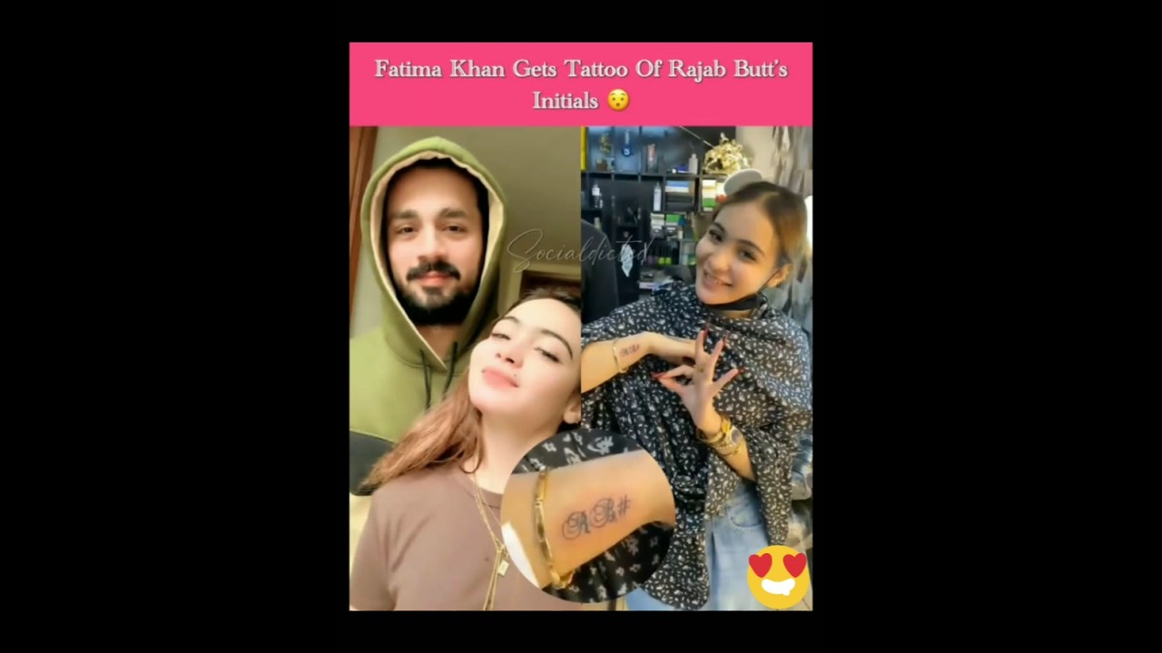 Fatima Khan Gets Tattoo Of Rajab Butt's Initials❤️❤️