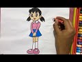 How to draw Sizuka from Doraemon || Easy step by step drawing for kids