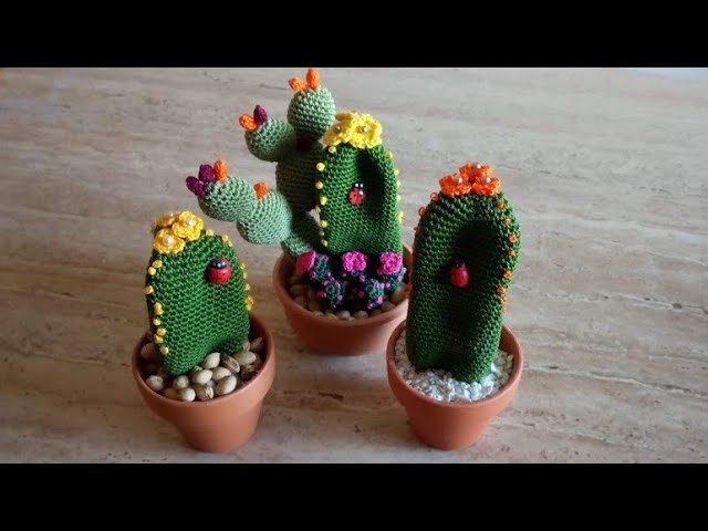 Cactus con Fiori arancio #amigurumi #cactus #uncinetto #crochet - YouTube