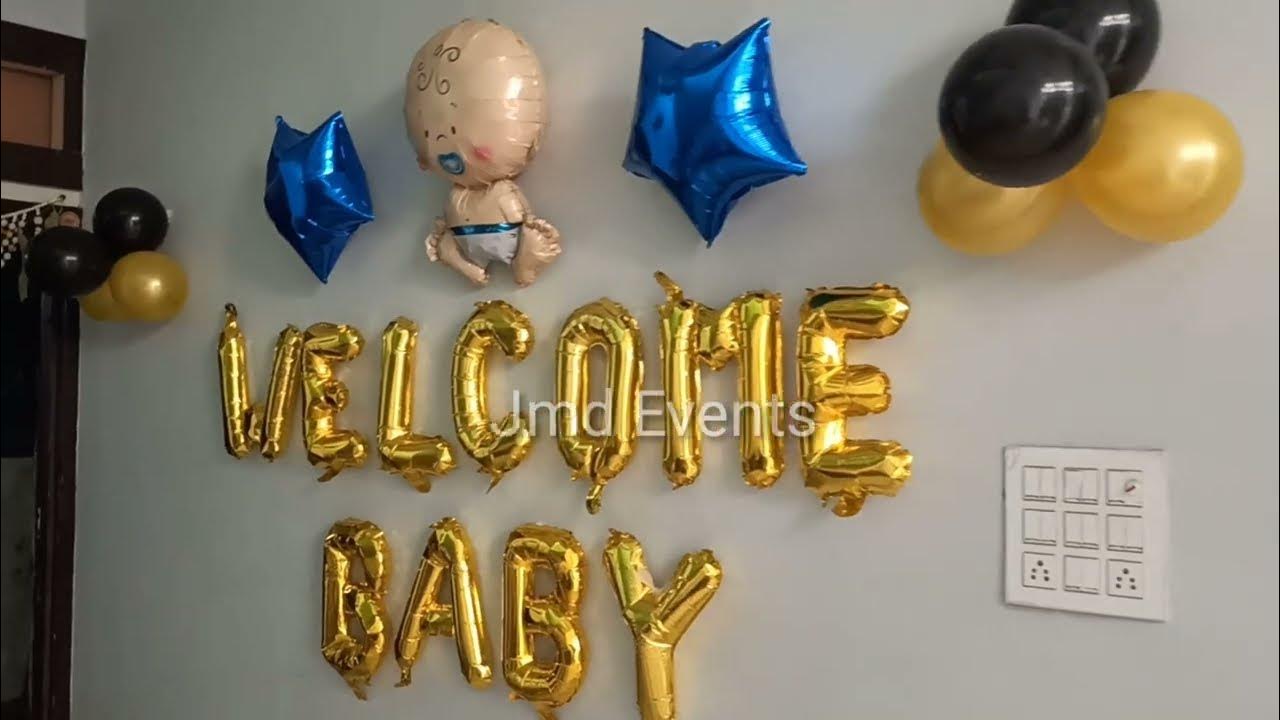 Newborn baby welcome decoration ideas, Welocome home decoration ...