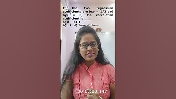 #MCQ https://youtu.be/lAVAp0Waw7Q #Regressioncoefficient