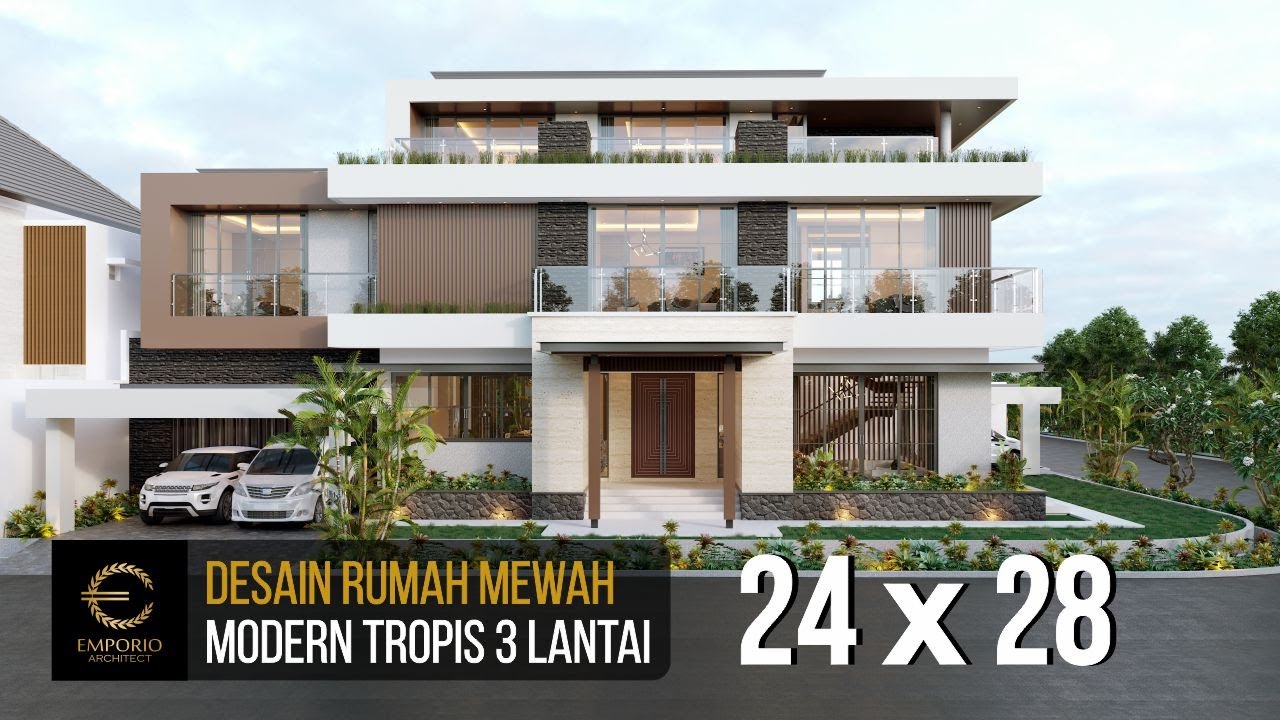 DESAIN RUMAH MEWAH STYLE MODERN TROPIS IBU EVA DENGAN LEBAR 24M DAN PANJANG 28M 3D VIDEO YouTube