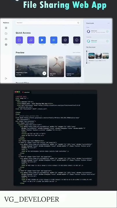 File sharing web app using html css javascript - YouTube