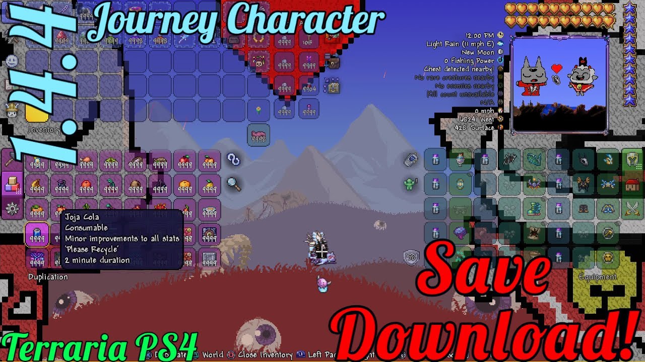 Terraria PS4 100 Journey Character! (v1.4.4 Update) YouTube