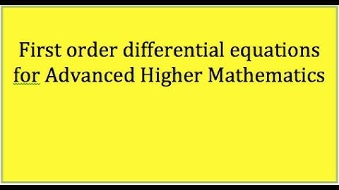 First order differential equations for AH