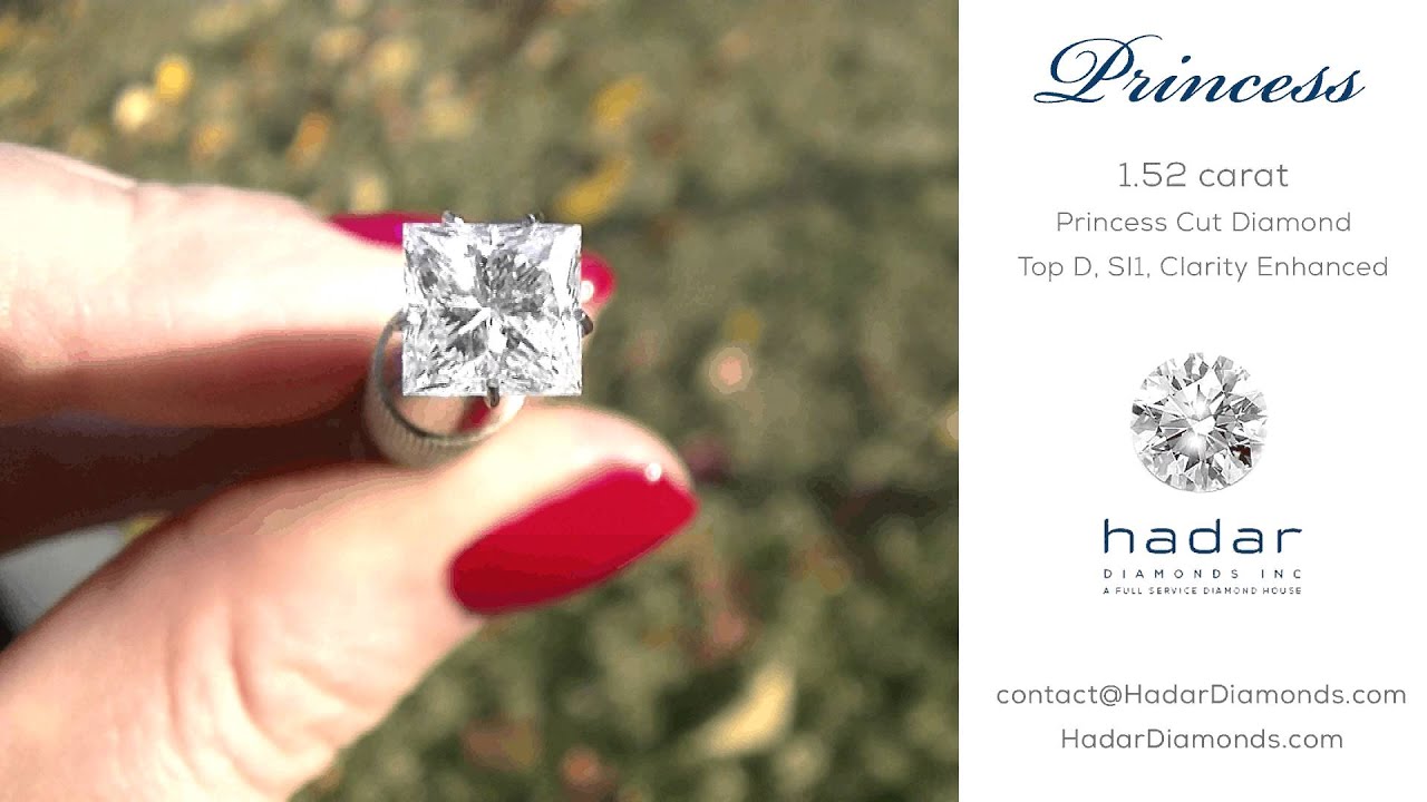Valentine's Day Diamond Sale! 1.52 ct Princess Cut Clarity Enhanced