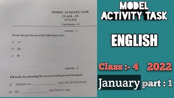 Class 4 English model activity task part 1 january 2022 । Model activity task class 4 English part 1