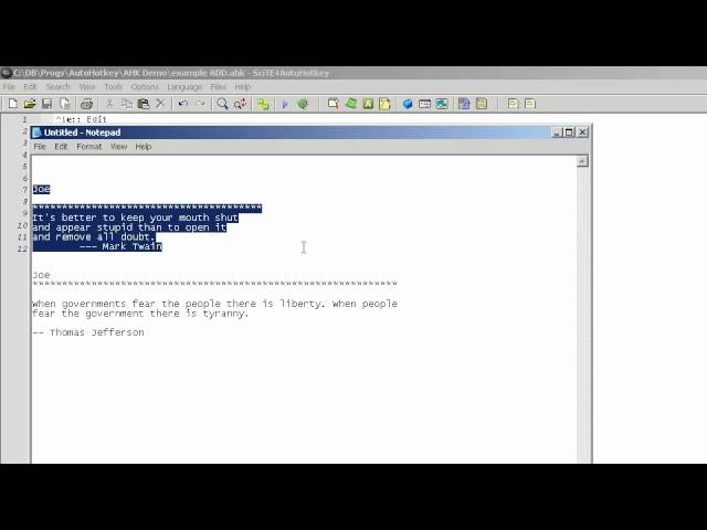 Outline Video Adding HotStrings in AutoHotKey
