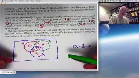Actuarial Exam P (Exam 1) Prep: Use a Venn Diagram with Three Circles to Solve a Percentage Problem