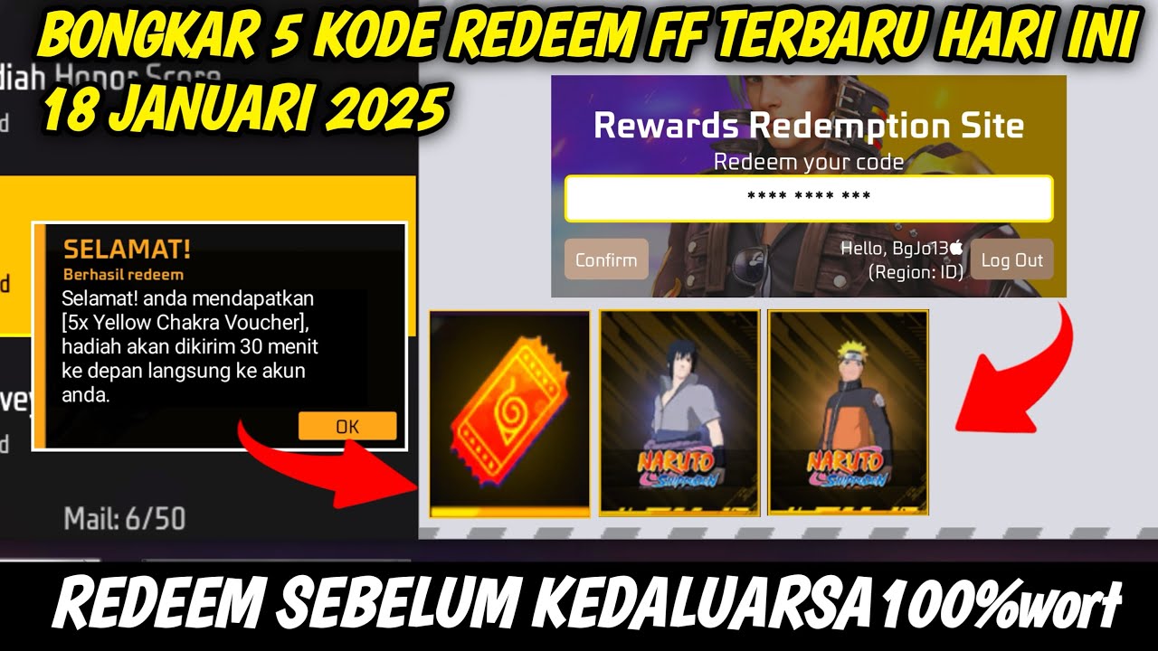 KODE REDEEM FF TERBARU HARI INI 18 JANUARI 2025 - YouTube