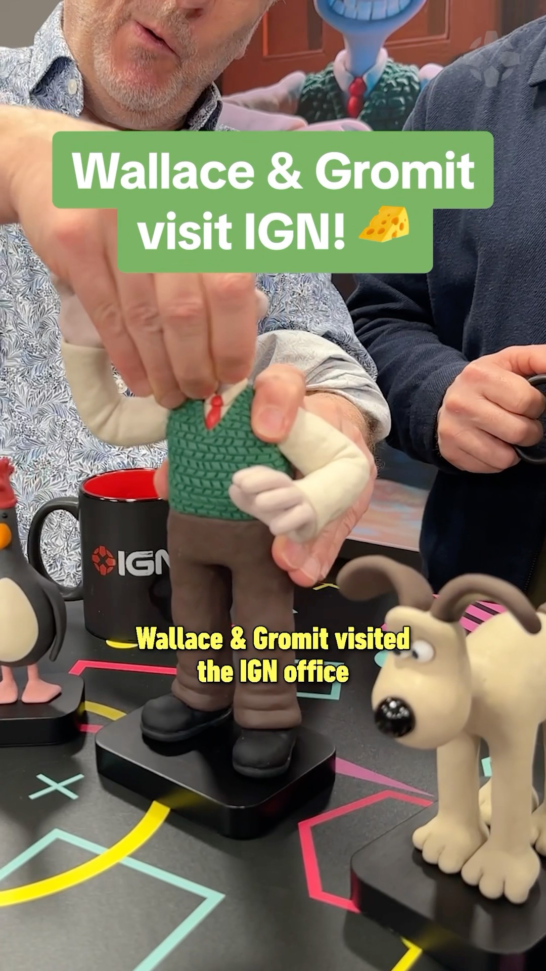 Wallace \u0026 Gromit visited the IGN office and we played video games! #wallaceandgromit #netflix #ign