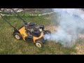 Smoky lawnmower