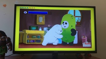 Ice bear is scared of cucumbers