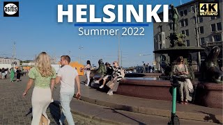 Helsinki City Center Summer Walk 2022 - Busy Saturday Evening 7.00 PM
