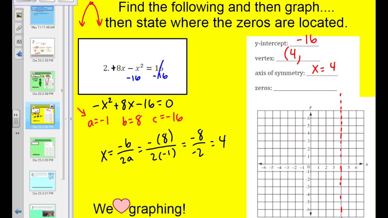 Common core algebra 1 unit 8 lesson 4 answer key picture