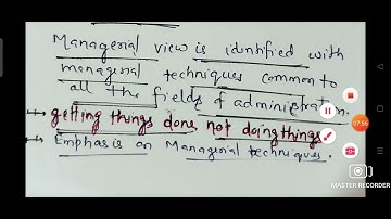 SCOPE of Public Administration. Integral, Managerial,Broader& Narrow View, POSDCORB view.(in Hindi)