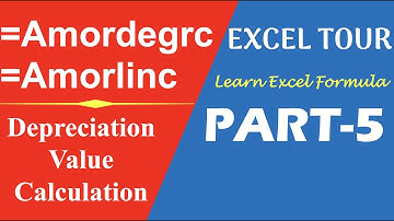 Amordegrc Amorlinc Formula in Excel | Calculate depreciation value of car