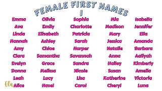 50 COMMON FEMALE FIRST NAMES 1, 50 Most Popular Baby Girl Names in English