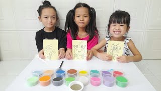 Ba ơi tô màu tranh cát hoa, cua và cánh cam nhé | Sand coloring #tomau #tomautranhcat #sandcoloring