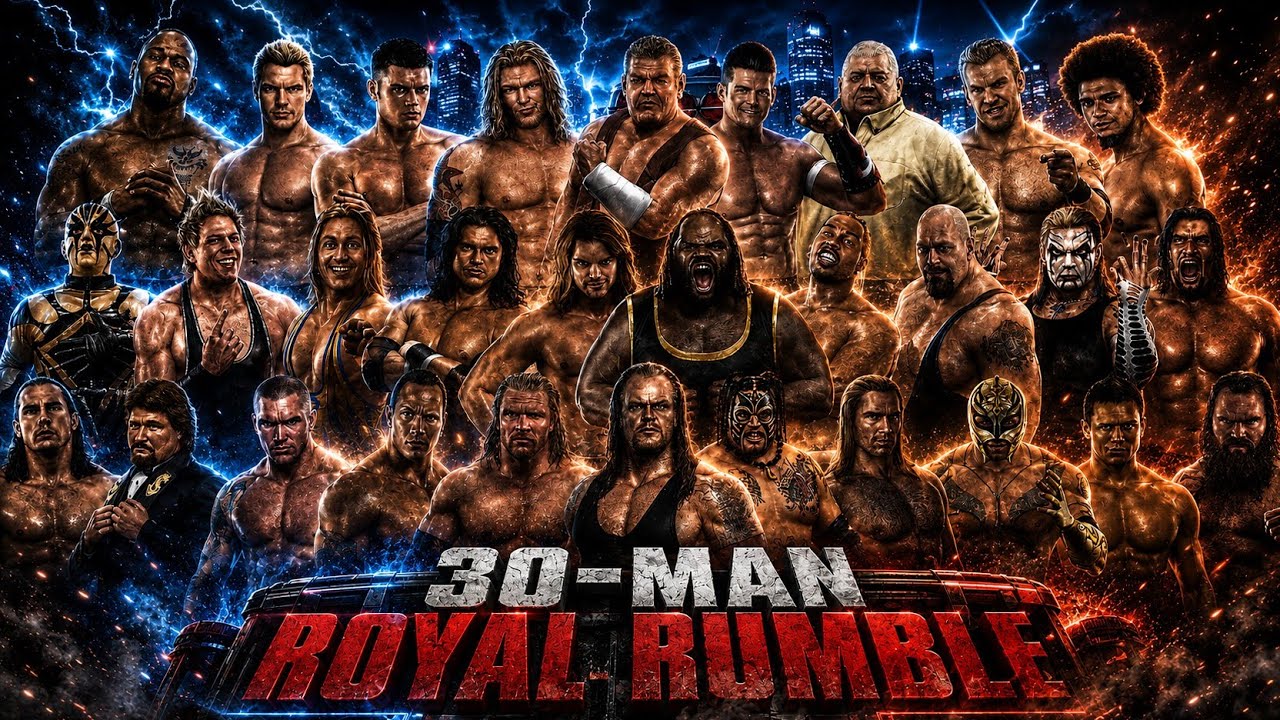 30 MAN ROYAL RUMBLE MATCH WHO'S GOING TO WRESTLEMANIA ON SVR 2010 - YouTube