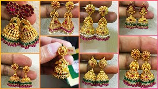 Gold Jewellery Collection With Weight | 22 Carats Gold Jhumka Jewellery Designs