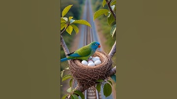 A parrot  planted a mango tree on the railway track  #parrot #ai #aishorts