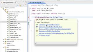 Android Application Development   67   Setting up a SurfaceView class