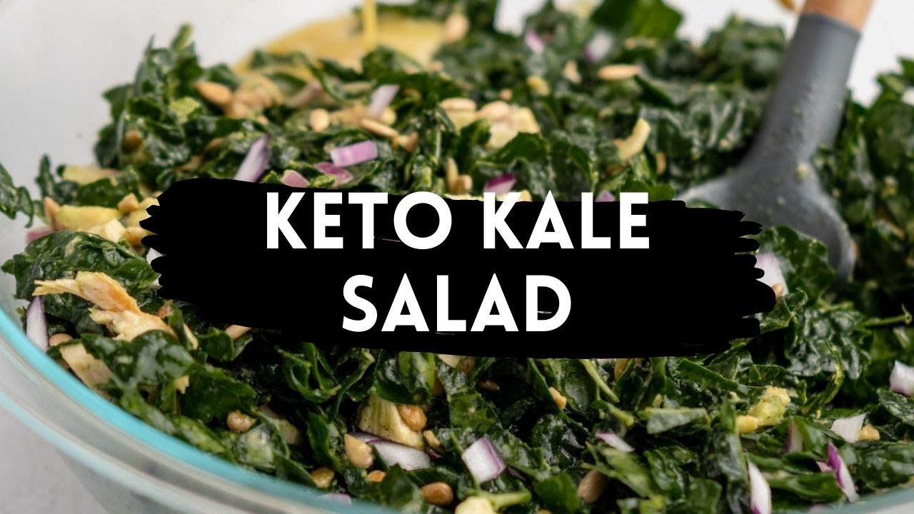 Keto Kale Salad with Avocado Chicken Lemon Dressing Recipe YouTube