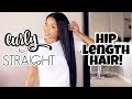 Curly to Straight | Straightening My Hip Length Hair!