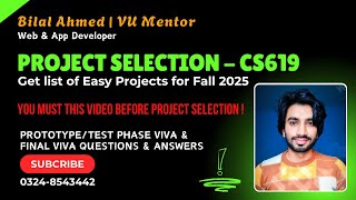 Final Project CS619 VU Project Selection Fall 2025 (Critical Stage) Final Project CS619