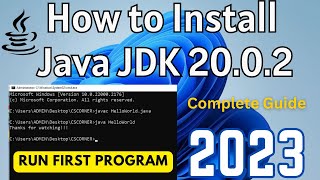 how to install java jdk 20.0.2 on windows 11 [2023] | install & run java program | java jdk 20.0.2