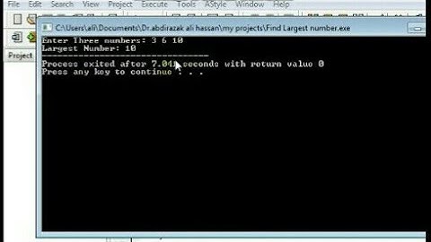 C++ Program to Find Largest Number Among Three Numbers using DEVC++
