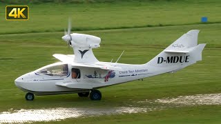 Flywhale amphibious aircraft D-MDUE Touch and Go &amp; Landing at Speck Airport, Switzerland