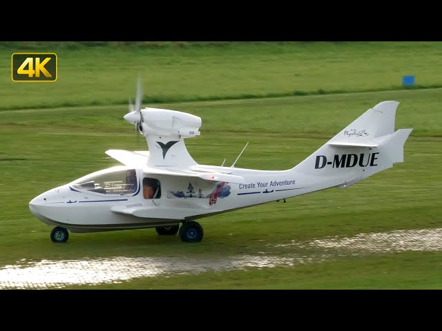 Flywhale amphibious aircraft D-MDUE Touch and Go & Landing at Speck Airport, Switzerland